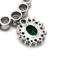 ノンブランド NON BRAND プラチナシルバー Pt900 ダイヤモンド Pt850（チェーン） エメラルド ネックレス Pt900×Pt850 コンビ ダイヤ 0.32ct エメラルド プラチナム ペンダント