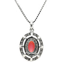 ノンブランド NON BRAND コンクパール プラチナ プラチナシルバー×ピンク Pt900 ダイヤモンド コンクパール Pt850（チェーン） ネックレス Pt900×Pt850 コンビ パヴェダイヤ ヘイロー オーバル型