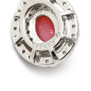 ノンブランド NON BRAND コンクパール プラチナ プラチナシルバー×ピンク Pt900 ダイヤモンド コンクパール Pt850（チェーン） ネックレス Pt900×Pt850 コンビ パヴェダイヤ ヘイロー オーバル型