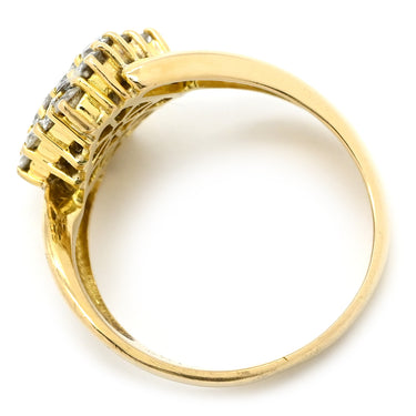 ノンブランド NON BRAND ダイヤモンド 1.04ct イエローゴールド K18YG ダイヤモンド リング 指輪 23P 23石 パヴェダイヤ18K 750 YG デザインリング 15.5号