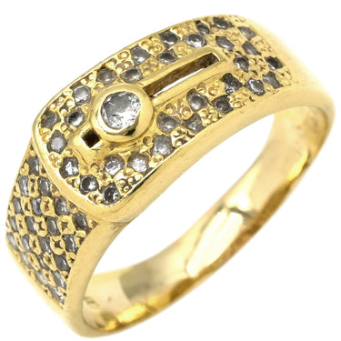 ノンブランド NON BRAND ダイヤ 0.50ct イエローゴールド K18YG ダイヤモンド リング 指輪 18K Au750 YG デザインリング 17.5号