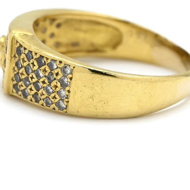 ノンブランド NON BRAND ダイヤ 0.50ct イエローゴールド K18YG ダイヤモンド リング 指輪 18K Au750 YG デザインリング 17.5号