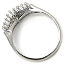 ノンブランド NON BRAND ダイヤ 0.31ct プラチナシルバー Pt900 ダイヤモンド リング 指輪 Pt900 プラチナ パヴェ メレ 2列 2重 V字デザイン Vライン テーパーバゲット 13号