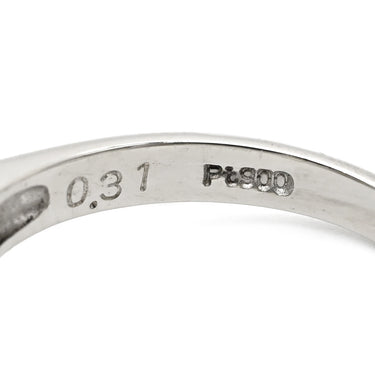 ノンブランド NON BRAND ダイヤ 0.31ct プラチナシルバー Pt900 ダイヤモンド リング 指輪 Pt900 プラチナ パヴェ メレ 2列 2重 V字デザイン Vライン テーパーバゲット 13号