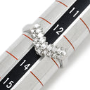 ノンブランド NON BRAND ダイヤ 0.31ct プラチナシルバー Pt900 ダイヤモンド リング 指輪 Pt900 プラチナ パヴェ メレ 2列 2重 V字デザイン Vライン テーパーバゲット 13号