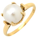 ノンブランド NON BRAND アコヤパール 8.3mm パールホワイトXイエローゴールド K18YG パール ダイヤモンド リング 指輪 あこや真珠 1粒 1P 白 ラウンドシェイプ 18K 750 YG 13.5号
