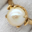 ノンブランド NON BRAND アコヤパール 8.3mm パールホワイトXイエローゴールド K18YG パール ダイヤモンド リング 指輪 あこや真珠 1粒 1P 白 ラウンドシェイプ 18K 750 YG 13.5号