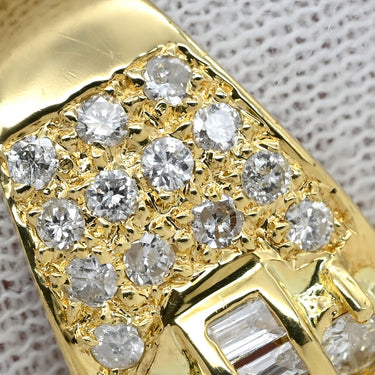 ノンブランド NON BRAND ルビー ダイヤ レッド×イエローゴールド K18YG ルビー ダイヤモンド リング 指輪 1.03ct イエローゴールド Au750 18K 18金 赤 オーバル バゲットカット メレ フラワーモチーフ 15号