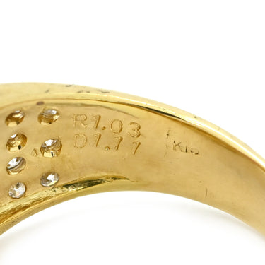 ノンブランド NON BRAND ルビー ダイヤ レッド×イエローゴールド K18YG ルビー ダイヤモンド リング 指輪 1.03ct イエローゴールド Au750 18K 18金 赤 オーバル バゲットカット メレ フラワーモチーフ 15号