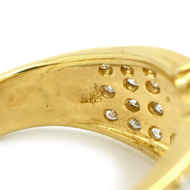 ノンブランド NON BRAND ルビー ダイヤ レッド×イエローゴールド K18YG ルビー ダイヤモンド リング 指輪 1.03ct イエローゴールド Au750 18K 18金 赤 オーバル バゲットカット メレ フラワーモチーフ 15号