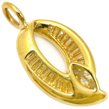 ノンブランド NON BRAND ダイヤモンド 0.50ct イエローゴールド K18YG ダイヤモンド ペンダントトップ マーキスカット バゲットカット 750 18K ネックレストップ ペンダントヘッド