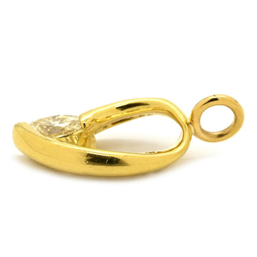 ノンブランド NON BRAND ダイヤモンド 0.50ct イエローゴールド K18YG ダイヤモンド ペンダントトップ マーキスカット バゲットカット 750 18K ネックレストップ ペンダントヘッド