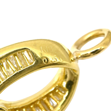 ノンブランド NON BRAND ダイヤモンド 0.50ct イエローゴールド K18YG ダイヤモンド ペンダントトップ マーキスカット バゲットカット 750 18K ネックレストップ ペンダントヘッド