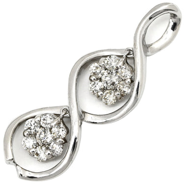 ノンブランド NON BRAND ダイヤモンド 0.62ct ホワイトゴールド K18WG ダイヤモンド ペンダントトップ ツイスト 18金 18K 750 WG 3粒 3石 ブリリアントカット ネックレストップ