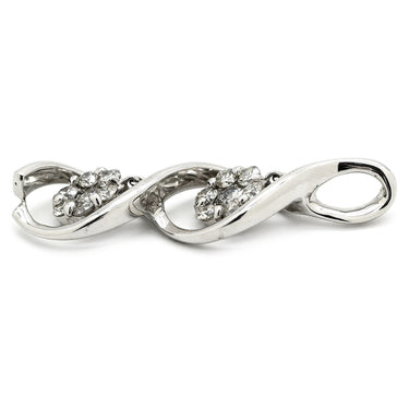 ノンブランド NON BRAND ダイヤモンド 0.62ct ホワイトゴールド K18WG ダイヤモンド ペンダントトップ ツイスト 18金 18K 750 WG 3粒 3石 ブリリアントカット ネックレストップ