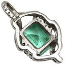 ノンブランド NON BRAND エメラルド 1.5ct ダイヤ 0.1ct グリーン×プラチナシルバー Pt900 エメラルド ダイヤモンド ペンダントトップ 緑 ネックレストップ エメラルドカット スクエア Pt900