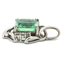 ノンブランド NON BRAND エメラルド 1.5ct ダイヤ 0.1ct グリーン×プラチナシルバー Pt900 エメラルド ダイヤモンド ペンダントトップ 緑 ネックレストップ エメラルドカット スクエア Pt900