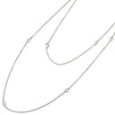 ノンブランド NON BRAND ステーションネックレス ホワイトゴールド K18WG ダイヤモンド ネックレス 10P 10粒 18K WG Au750 ベゼルセッティング ロング 2.46ct