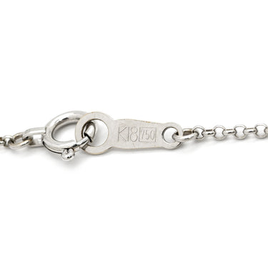 ノンブランド NON BRAND ステーションネックレス ホワイトゴールド K18WG ダイヤモンド ネックレス 10P 10粒 18K WG Au750 ベゼルセッティング ロング 2.46ct