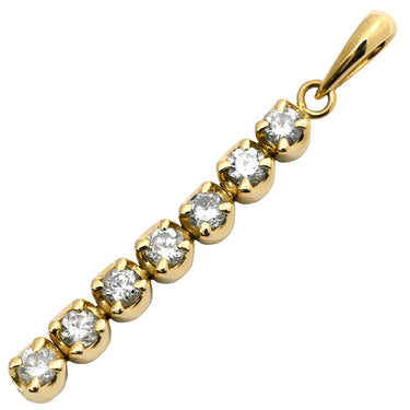 ノンブランド NON BRAND ダイヤモンド 0.68ct 7連 7石 イエローゴールド K18YG ダイヤモンド ペンダントトップ ネックレストップ 7P 7粒 ドロップ 18金 750 YG