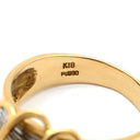 ノンブランド NON BRAND ダイヤモンド 0.54ct イエローゴールドXプラチナシルバー K18YG Pt900 ダイヤモンド リング 指輪 3石 3粒 ブリリアントカット 18K 750 YG プラチナ コンビ ダイア 15号