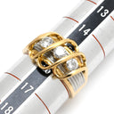 ノンブランド NON BRAND ダイヤモンド 0.54ct イエローゴールドXプラチナシルバー K18YG Pt900 ダイヤモンド リング 指輪 3石 3粒 ブリリアントカット 18K 750 YG プラチナ コンビ ダイア 15号
