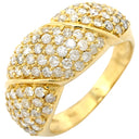 ノンブランド NON BRAND ダイヤモンド 2.0ct イエローゴールド K18YG ダイヤモンド リング 指輪 パヴェダイヤ 18K 750 YG 月甲丸 ツイスト 16.5号