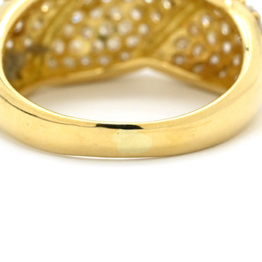 ノンブランド NON BRAND ダイヤモンド 2.0ct イエローゴールド K18YG ダイヤモンド リング 指輪 パヴェダイヤ 18K 750 YG 月甲丸 ツイスト 16.5号