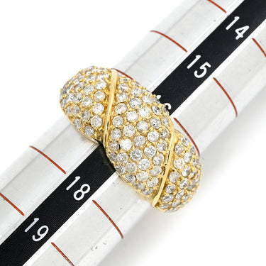 ノンブランド NON BRAND ダイヤモンド 2.0ct イエローゴールド K18YG ダイヤモンド リング 指輪 パヴェダイヤ 18K 750 YG 月甲丸 ツイスト 16.5号