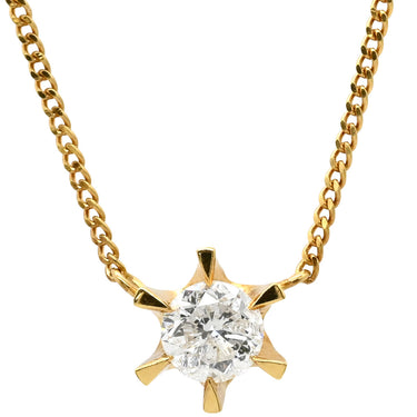 ノンブランド NON BRAND ダイヤモンド 0.39ct ペンダント イエローゴールド K18YG ダイヤモンド ネックレス 750 18K 1P 1粒 1石 ブリリアントカット