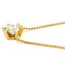 ノンブランド NON BRAND ダイヤモンド 0.39ct ペンダント イエローゴールド K18YG ダイヤモンド ネックレス 750 18K 1P 1粒 1石 ブリリアントカット