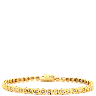 ノンブランド NON BRAND テニスブレスレット 1.0ct ダイヤモンド イエローゴールド K18YG ダイヤモンド ブレスレット