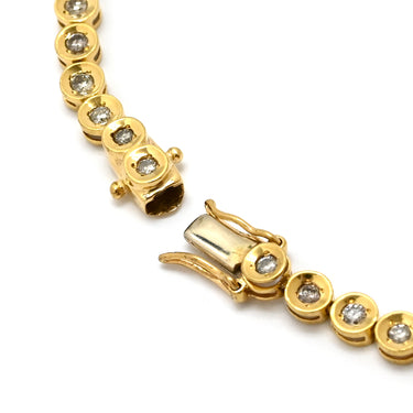 ノンブランド NON BRAND テニスブレスレット 1.0ct ダイヤモンド イエローゴールド K18YG ダイヤモンド ブレスレット