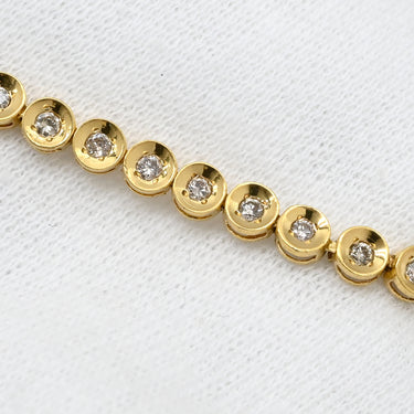 ノンブランド NON BRAND テニスブレスレット 1.0ct ダイヤモンド イエローゴールド K18YG ダイヤモンド ブレスレット