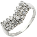 ノンブランド NON BRAND ダイヤモンド 0.50ct リング プラチナシルバー Pt900 ダイヤモンド リング 指輪 V字 Vライン プラチナ900 パヴェ 27石 13号