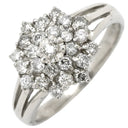 ノンブランド NON BRAND ダイヤモンド 0.50ct プラチナシルバー Pt900 ダイヤモンド リング 指輪 パヴェ フラワー 花モチーフ プラチナ 9.5号