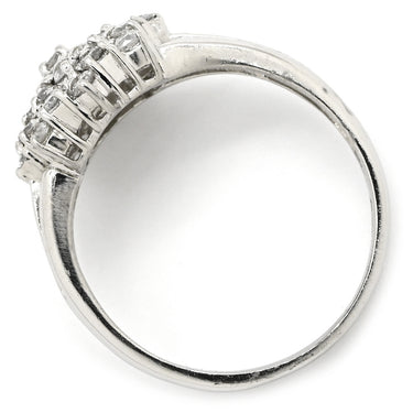 ノンブランド NON BRAND ダイヤモンド 0.50ct プラチナシルバー Pt900 ダイヤモンド リング 指輪 パヴェ フラワー 花モチーフ プラチナ 9.5号