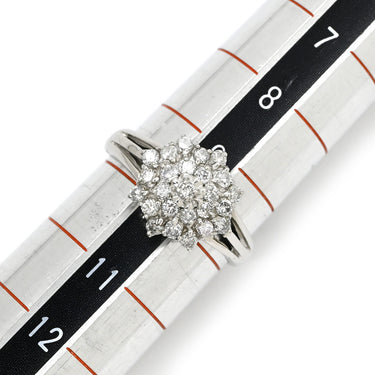 ノンブランド NON BRAND ダイヤモンド 0.50ct プラチナシルバー Pt900 ダイヤモンド リング 指輪 パヴェ フラワー 花モチーフ プラチナ 9.5号