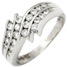 ノンブランド NON BRAND ダイヤ 0.50ct プラチナシルバー Pt900 ダイヤモンド リング 指輪 Pt900 プラチナ パヴェ メレダイヤ 4列 4連 ウェーブ 造幣局検定マーク 10号