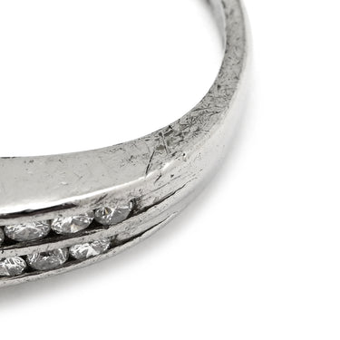 ノンブランド NON BRAND ダイヤ 0.50ct プラチナシルバー Pt900 ダイヤモンド リング 指輪 Pt900 プラチナ パヴェ メレダイヤ 4列 4連 ウェーブ 造幣局検定マーク 10号