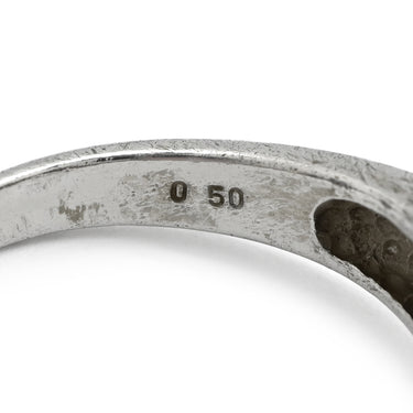 ノンブランド NON BRAND ダイヤ 0.50ct プラチナシルバー Pt900 ダイヤモンド リング 指輪 Pt900 プラチナ パヴェ メレダイヤ 4列 4連 ウェーブ 造幣局検定マーク 10号