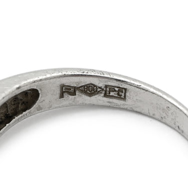 ノンブランド NON BRAND ダイヤ 0.50ct プラチナシルバー Pt900 ダイヤモンド リング 指輪 Pt900 プラチナ パヴェ メレダイヤ 4列 4連 ウェーブ 造幣局検定マーク 10号