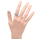 ノンブランド NON BRAND ダイヤ 0.50ct プラチナシルバー Pt900 ダイヤモンド リング 指輪 Pt900 プラチナ パヴェ メレダイヤ 4列 4連 ウェーブ 造幣局検定マーク 10号
