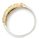 ノンブランド NON BRAND ダイヤモンド 0.21ct プラチナシルバーXイエローゴールド K18YG Pt900 ダイヤモンド リング 指輪 5石 5粒 ブリリアントカット 18K 750 YG プラチナ コンビ ダイア 10号