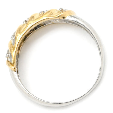 ノンブランド NON BRAND ダイヤモンド 0.21ct プラチナシルバーXイエローゴールド K18YG Pt900 ダイヤモンド リング 指輪 5石 5粒 ブリリアントカット 18K 750 YG プラチナ コンビ ダイア 10号
