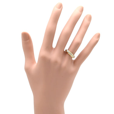 ノンブランド NON BRAND ダイヤモンド 0.21ct プラチナシルバーXイエローゴールド K18YG Pt900 ダイヤモンド リング 指輪 5石 5粒 ブリリアントカット 18K 750 YG プラチナ コンビ ダイア 10号