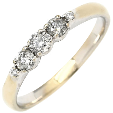 ノンブランド NON BRAND ダイヤモンド 0.30ct ホワイトゴールド K14WG ダイヤモンド リング 指輪 K14WG Au585 14K 14金 5P 5石 5粒 ラインストーン 一文字 11号