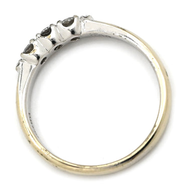 ノンブランド NON BRAND ダイヤモンド 0.30ct ホワイトゴールド K14WG ダイヤモンド リング 指輪 K14WG Au585 14K 14金 5P 5石 5粒 ラインストーン 一文字 11号