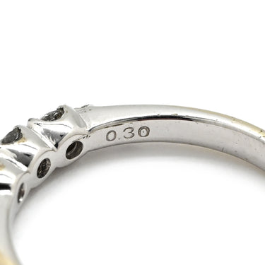ノンブランド NON BRAND ダイヤモンド 0.30ct ホワイトゴールド K14WG ダイヤモンド リング 指輪 K14WG Au585 14K 14金 5P 5石 5粒 ラインストーン 一文字 11号