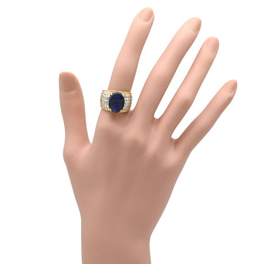 ノンブランド NON BRAND ブラックオパール 4.9ct ダイヤモンド イエローゴールド K18YG オパール ダイヤモンド リング 指輪 黒 遊色 オーバル 1石 1粒 マルチカラー 18K 750 YG 13号